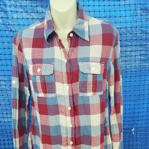 Lucky Brand Women's Size M Plaid Top